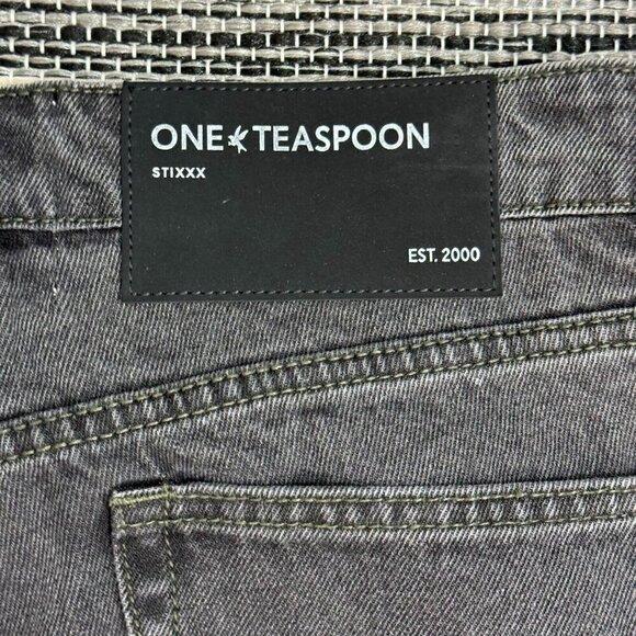 One Teaspoon Stixx Women's Dark Wash Denim Jeans Mid Rise Straight Leg Cotton 28 - Picture 10 of 16